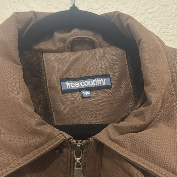 Free Country Brown Faux Leather Jacket Men’s Size M – Minor Flaw - Picture 3 of 11